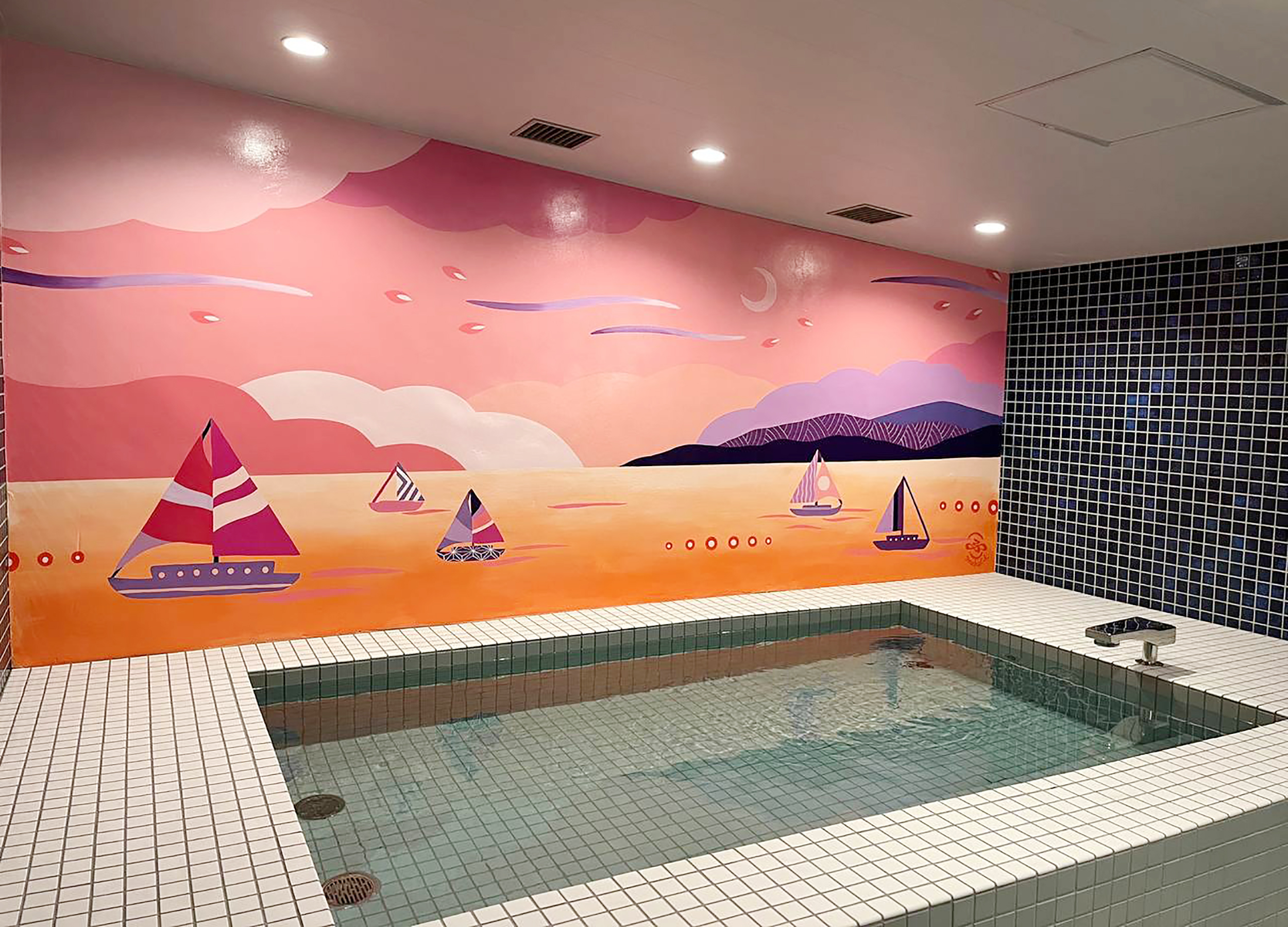 グランピング施設大阪北港マリーナリゾートHULLの大浴場